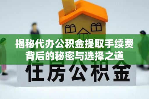 镇康揭秘代办公积金提取手续费背后的秘密与选择之道