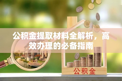 镇康公积金提取材料全解析，高效办理的必备指南
