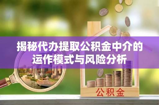 镇康揭秘代办提取公积金中介的运作模式与风险分析