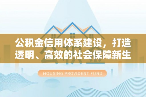 镇康公积金信用体系建设，打造透明、高效的社会保障新生态